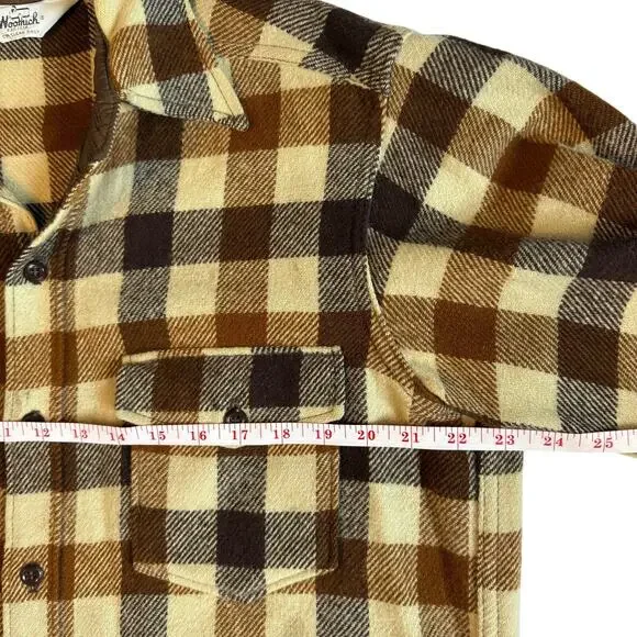 Vintage 60’s Woolrich Wool Shirt Jacket Shacket Window Plaid USA Women’s Large